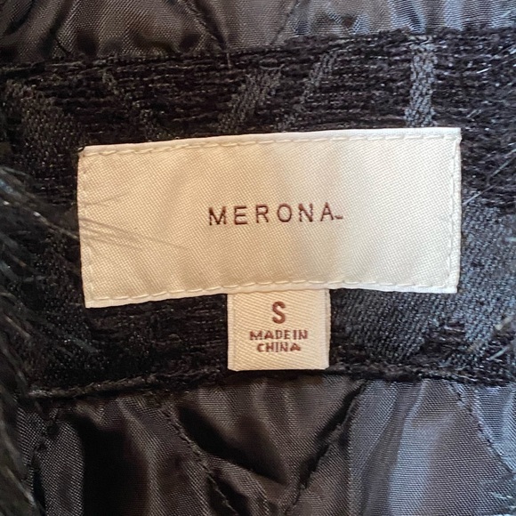 Vtg Y2K Black Coat Tapestry Brocade Faux Fur Goth Merona Pockets Punk Holiday S - Picture 6 of 12